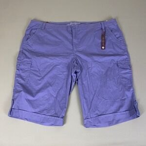Gloria Vanderbilt Skimmer Cargo Shorts Womens 24W Purple All Around Slimming NWT